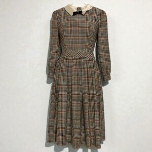 Wednesday Addams Academia 90s Vintage Plaid & Pleated 100% Cotton Dress Sz Small